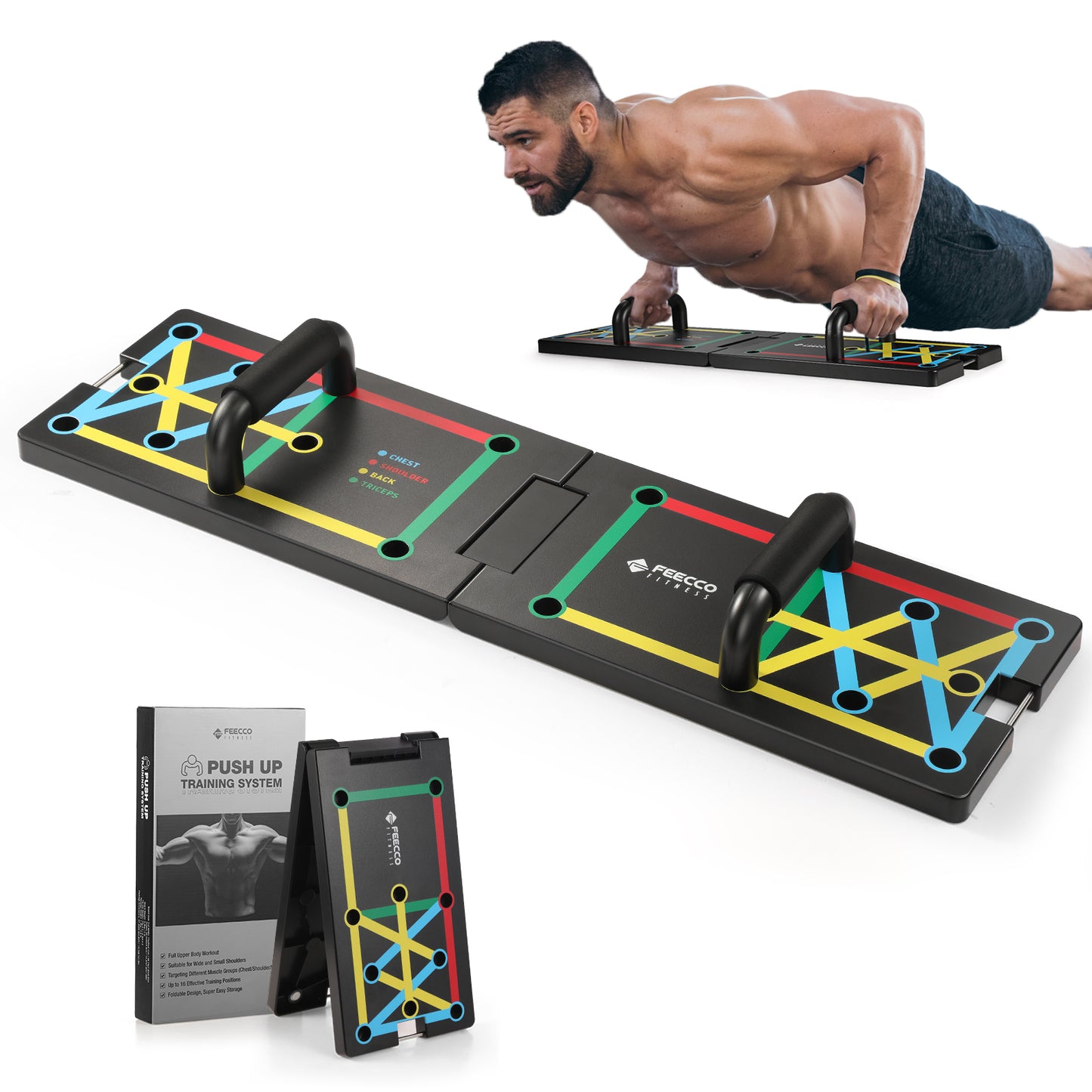 FEECCO Foldable Push Up Board